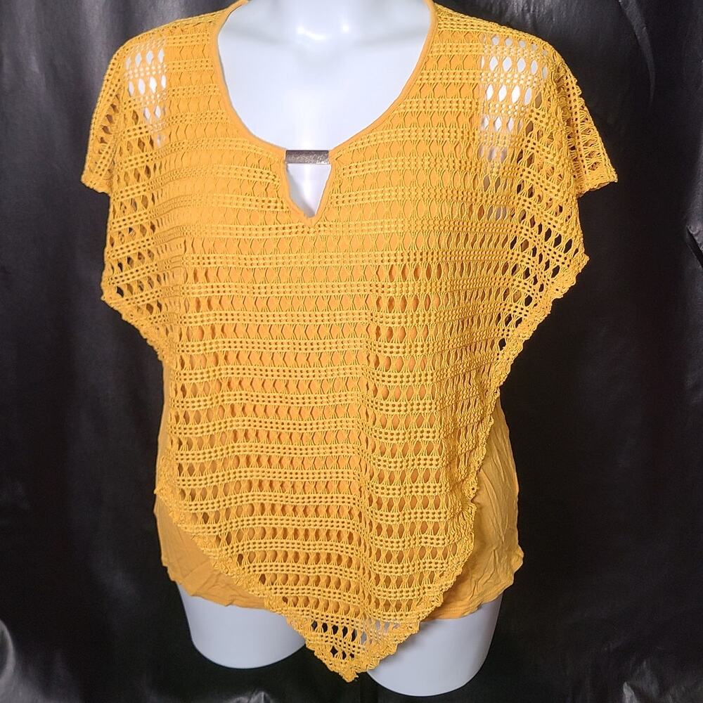naif Yellow crochet shawl-style tank top size XL